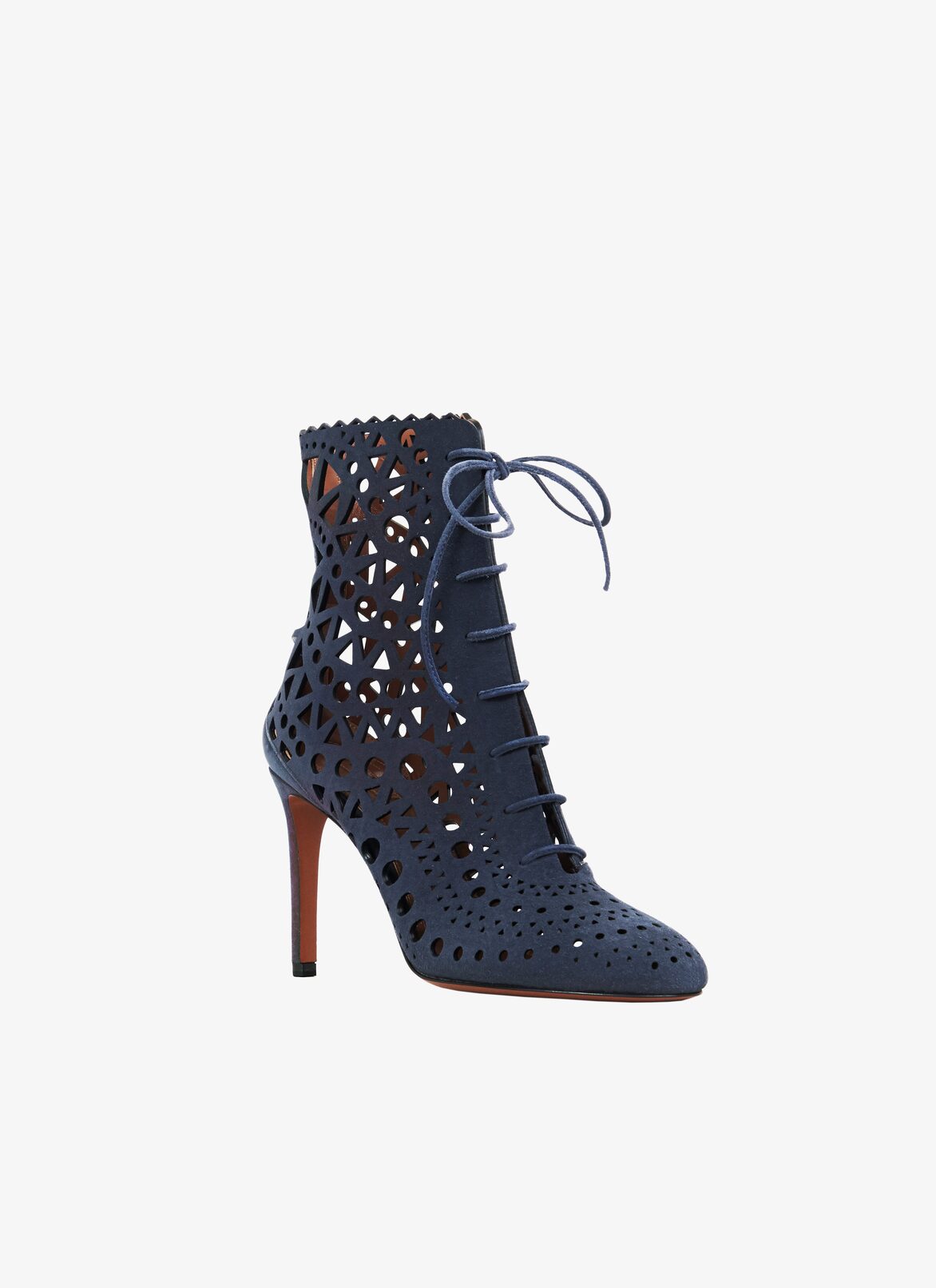 STILETTO ANKLE BOOTS  ALAÏA STEEL GRAY STILETTO ANKLE BOOTS